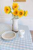 Blue Ruffled Gingham Tablecloth