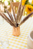 Yellow Ruffled Gingham Tablecloth: 60" x 90"