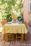 Yellow Ruffled Gingham Tablecloth: 60" x 90"