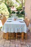 Blue Ruffled Gingham Tablecloth