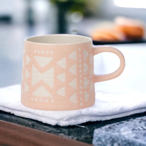 Pink Imprint Stoneware Mug