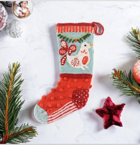 Dove Wool Knit Christmas Stocking