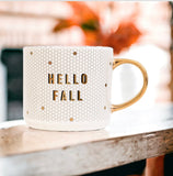 Hello Fall Gold Tile Mug