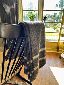 Grey 100% Alpaca Rib Knit Throw Samantha Holmes