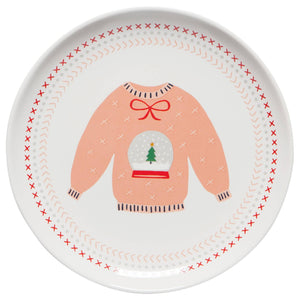 Ugly Christmas Sweater Appetizer Plates Set of 4