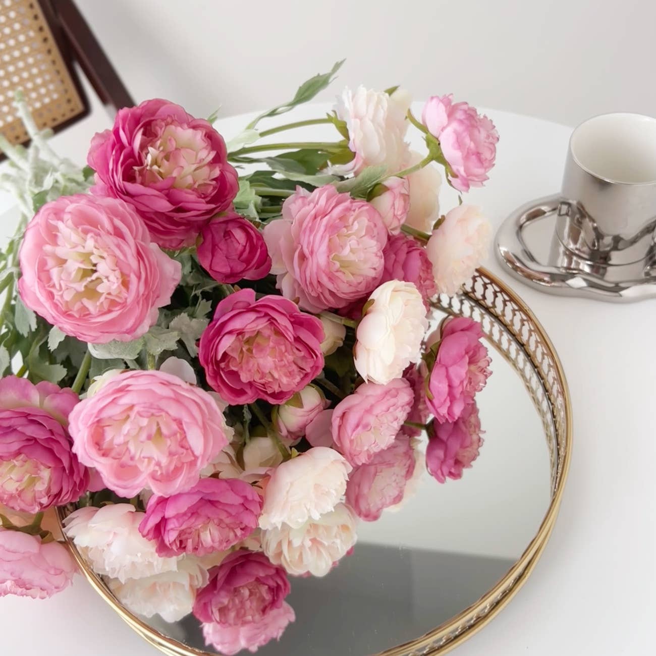 Silk Ranunculus Single Spray Flowers, Spring Ranunculus: Mixture