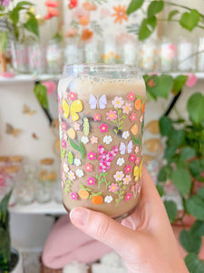 Floral Garden Glass 16oz.