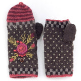 Aubrey - women's wool knit handwarmers: Charcoal