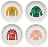 Ugly Christmas Sweater Appetizer Plates Set of 4